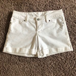 The Limited cuffed white denim shorts
